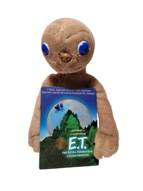 1982 Vintage E.T. 14" Plush Stuffy Doll + Limited Edition DVD Movie Bundle